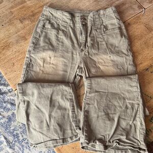 Stylish Mid-Waisted Beige Pants